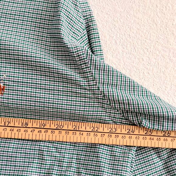 Ralph Lauren Yarmouth Men 15 1/2 32/33 Green White Plaid Button Down Shirt - Picture 5 of 6